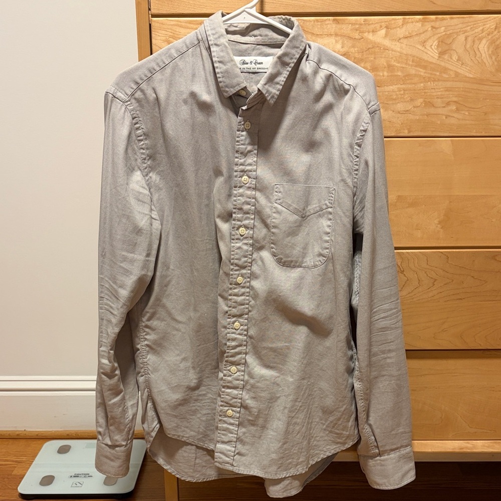 Blue & Cream Men's Button Shirt